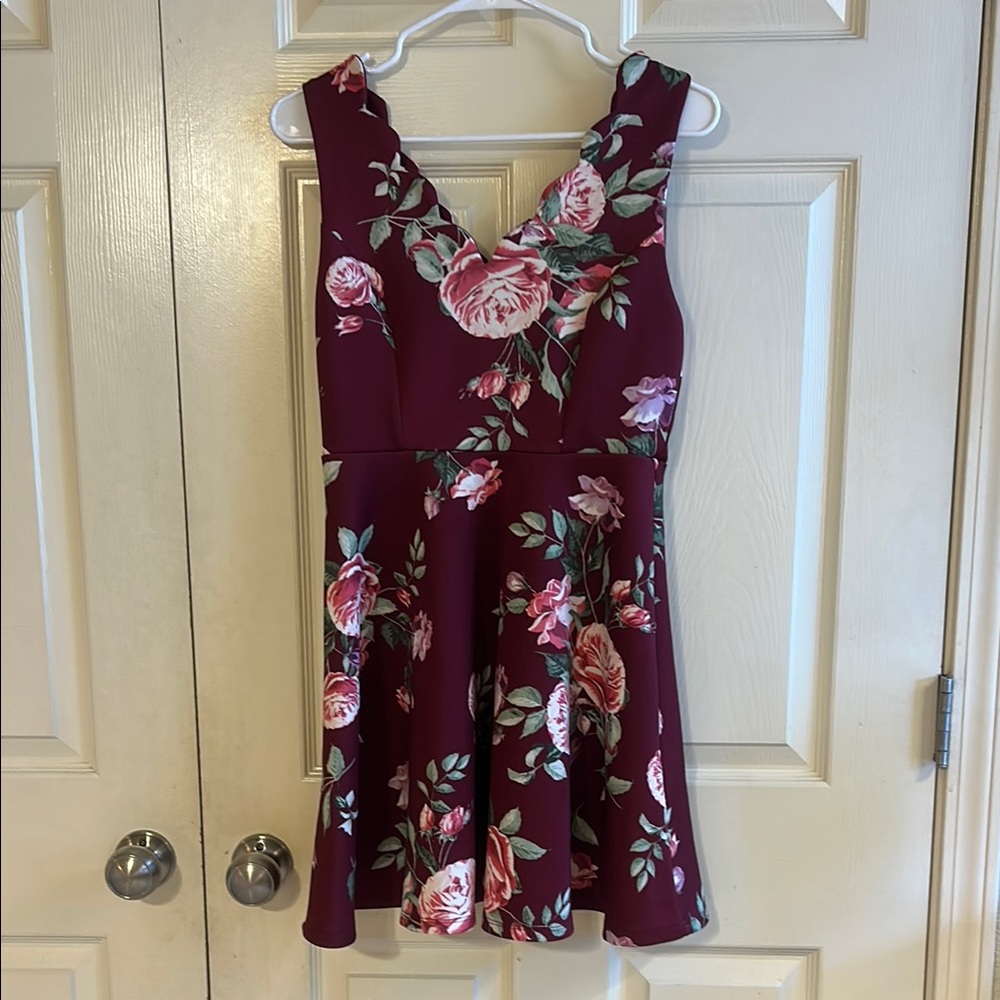 Altar'd State Burgundy Floral Dress